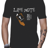 layout camiseta deathnote lifenote - filipenses-4-3 - com fotos mockups - preta