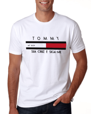 Camiseta Tommy sua cruz – Mateus 16:24