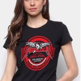 camiseta metallica seek and destroy preta mulher