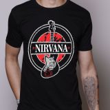 camiseta nirvana preta homem