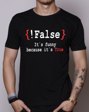 Camiseta Programador Not False, It´s Funny because it´s True