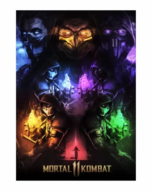 QUADRO MDF LAMINAÇÃO FOSCA – MORTAL KOMBAT – NINJAS